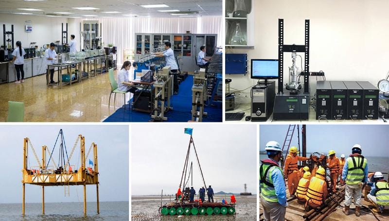 Kỹ thuật viên thực hiện thí nghiệm từ biến đất trong phòng thí nghiệm địa kỹ thuật